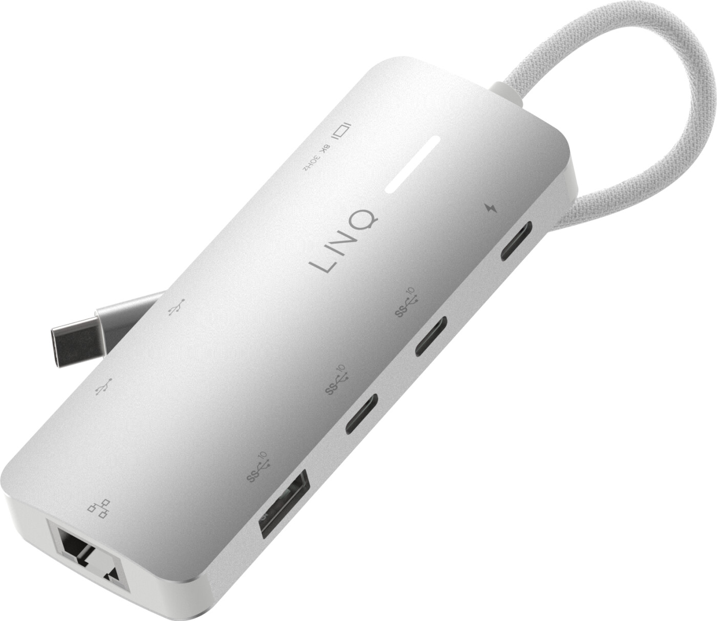 LINQ 8in1 8K PRO 140W USB-C Multiport Hub | Space Grey-White