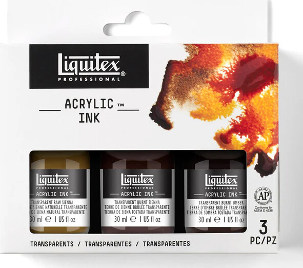 Liquitex - Acrylic Ink - Akryl Blæk - Transparent Set 3-pak