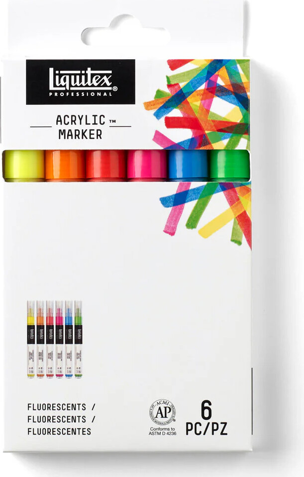 LIQUITEX Fin Paint Marker Fluorescent 6pcs
