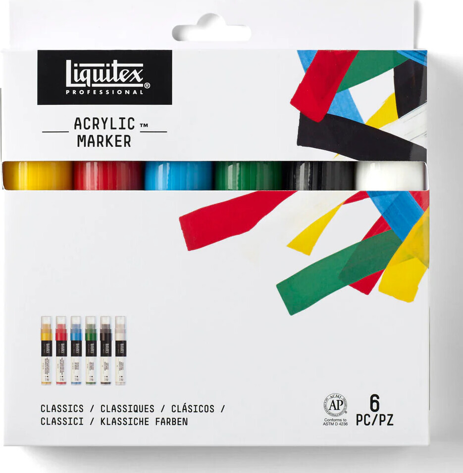 Liquitex - Paint Marker Wide Tusser - 6 Farver