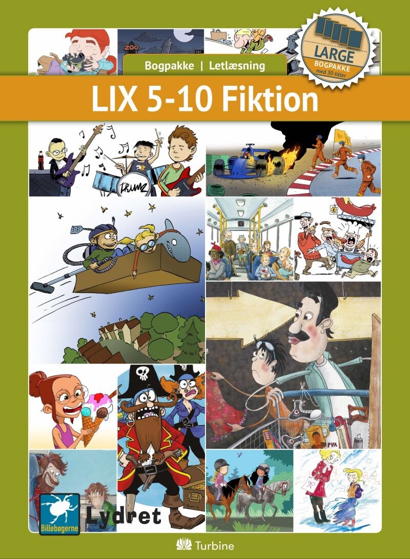 Lix 5-10 Fiktion - Large 30 Bøger - Bog