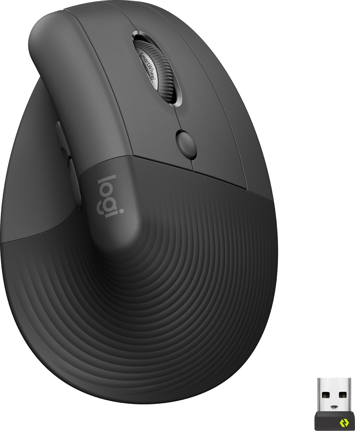 Logitech - Lift Right Vertical Ergonomic Mouse, Graphite/black