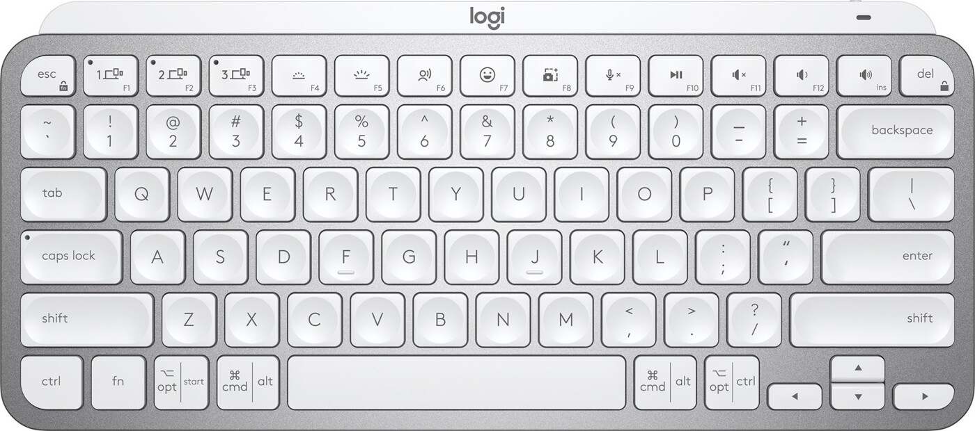 Se Logitech - Mx Keys Mini Minimalistisk Tastatur - Hvid - Nordisk Layout hos Gucca.dk