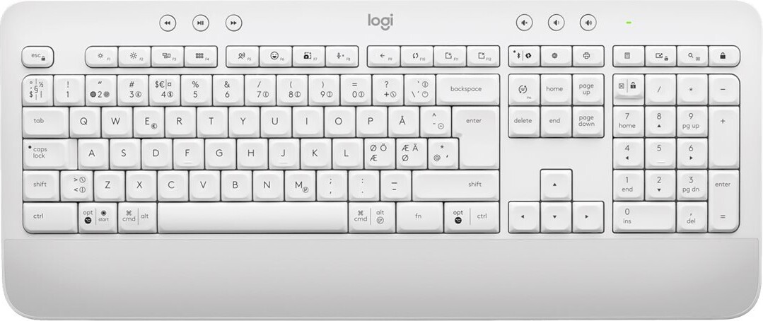 Se Logitech Signature K650 - Trådløst Tastatur - Hvid - Nordisk hos Gucca.dk