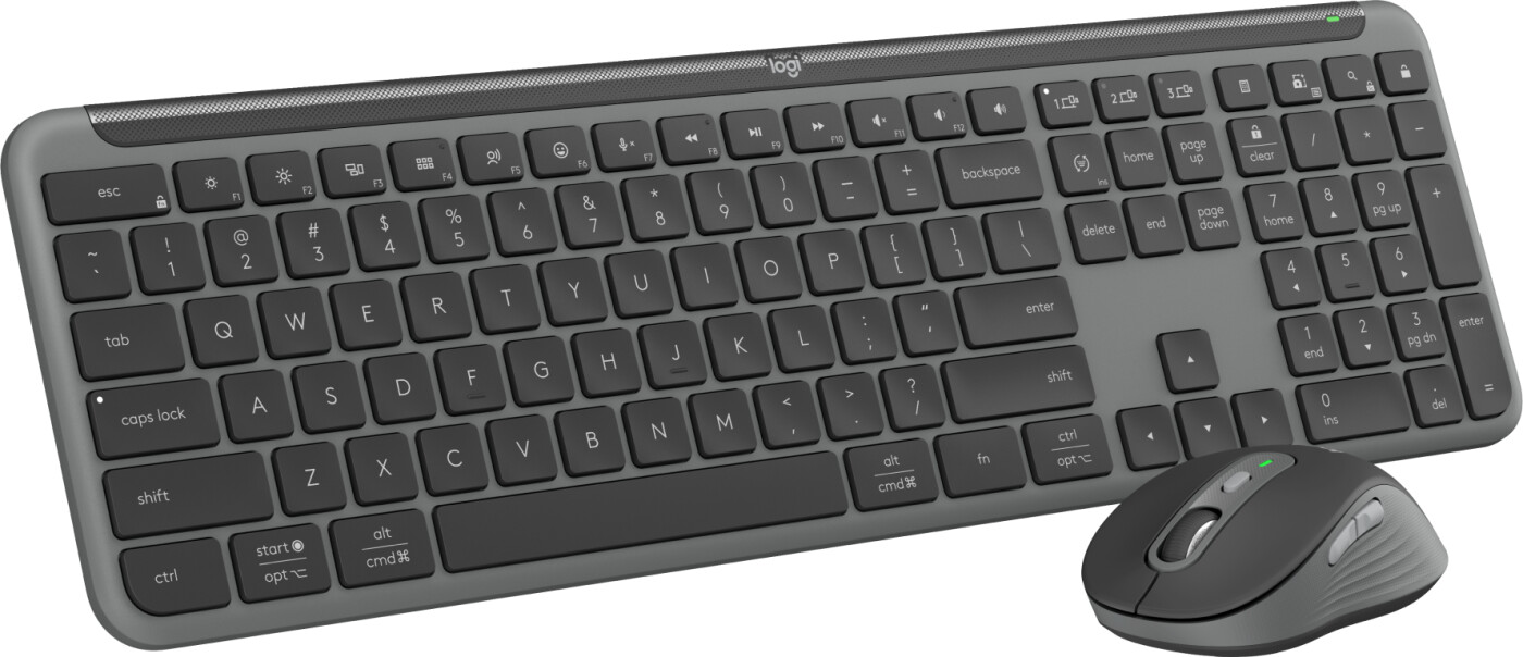 Logitech - Signature Slim Wireless Keyboard And Mouse Combo Mk950 Graphite Nordic