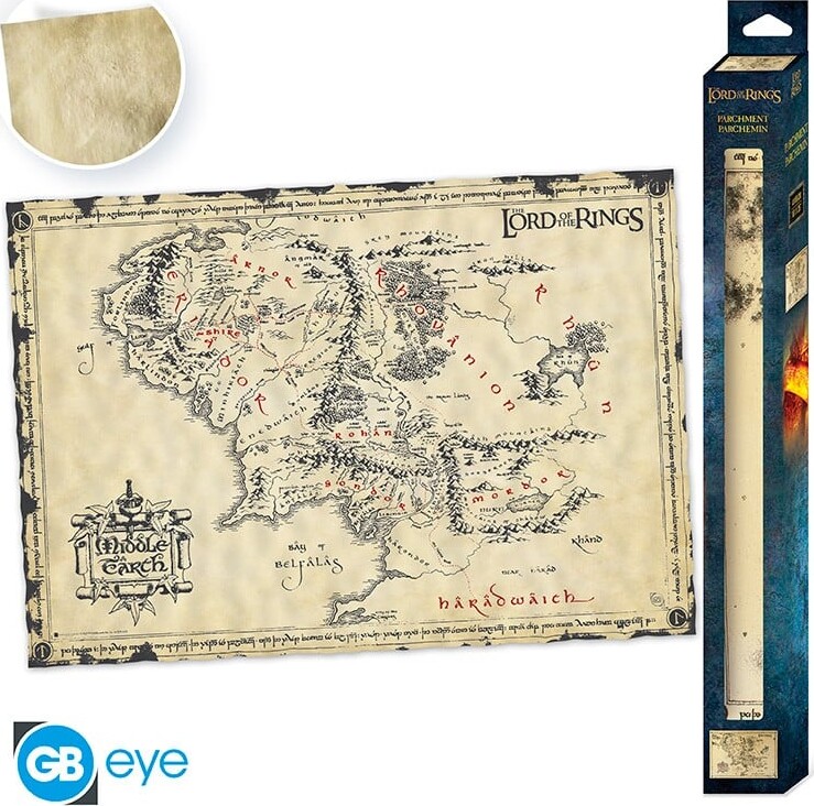 Lord Of The Rings - Parchment Poster - Middle Earth