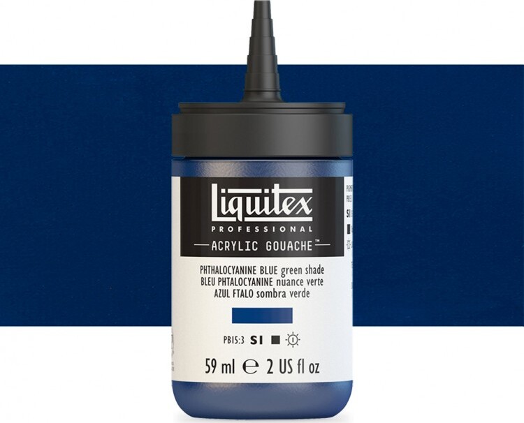 Se Liquitex - Gouache Akrylmaling - Phthalocyanine Blue - Green Shade 59 Ml hos Gucca.dk