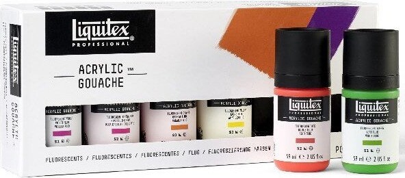 Liquitex - Gouache Akrylmaling Sæt - Fluorescents - 6x59 Ml