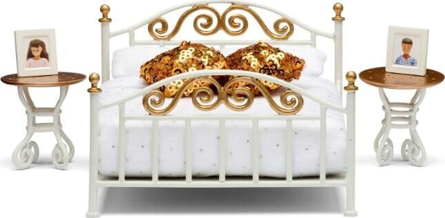 Lundby - Dukke Seng Sæt I Messing - 18292