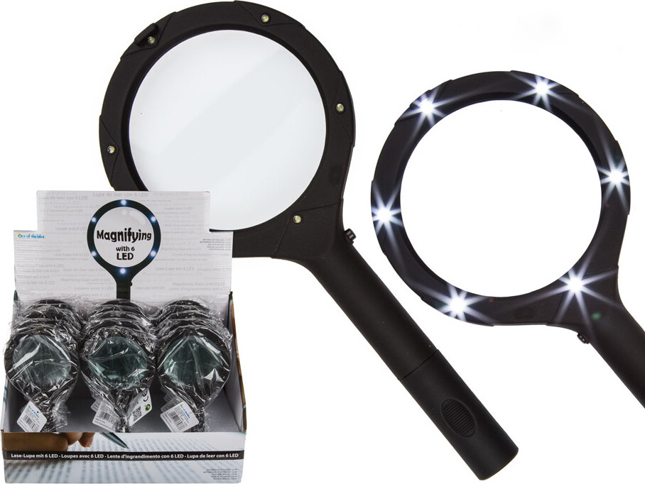 Forstørrelsesglas Med Lys - Led - Sort - 1 Stk.