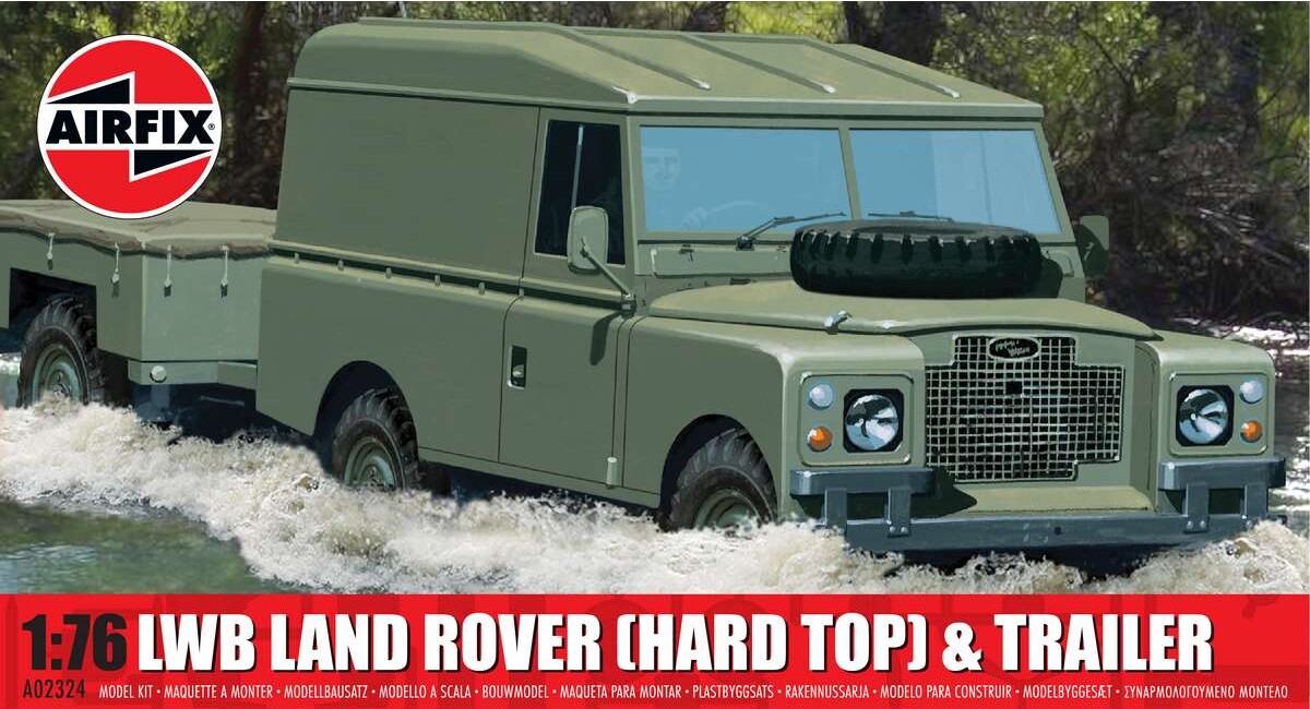 Airfix - Lwb Landrover + Trailer Byggesæt - 1:76 - A02324