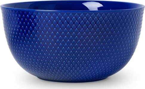 Lyngby Porcelæn - Rhombe Color Serveringsskål Dia. 22cm - Mørkeblå