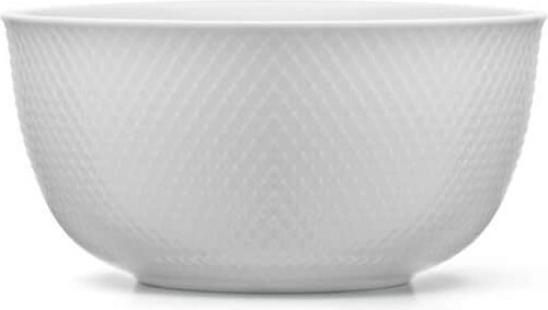 Lyngby Porcelæn - Rhombe Hvid Serveringsskål - 22 Cm