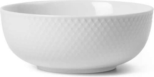 Lyngby Porcelæn - Rhombe Hvid Skål - 15,5 Cm
