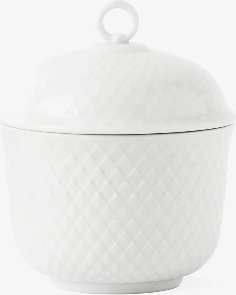 Lyngby Porcelæn - Rhombe Hvid Skål - ø8,5 Cm