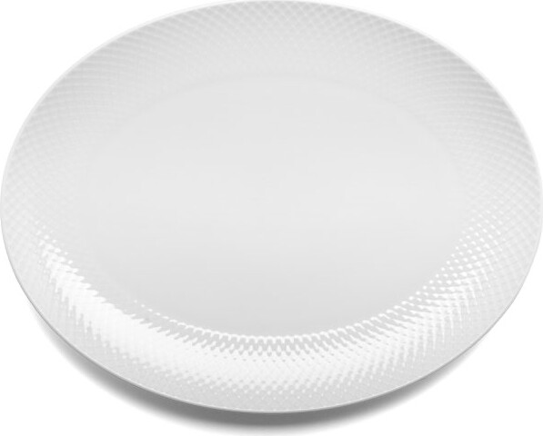Lyngby Porcelæn - Rhombe Serveringsfad - 35 X 26,5 Cm - Hvid