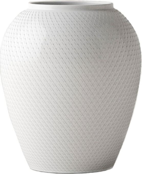 Lyngby Porcelæn - Rhombe White Vase 25cm