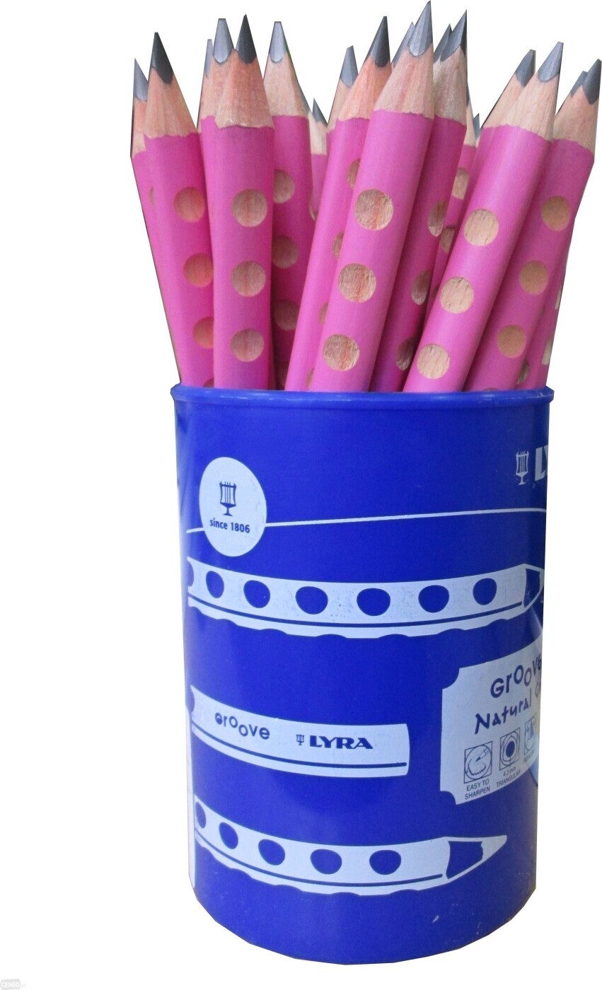 Lyra - Groove Tegneblyant - Hårdhed B - Natural Grip - Pink - 1 Stk