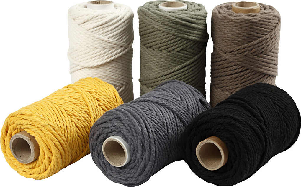 Macramé Reb - L 55 M - ø 4 Mm - Assorterede Farver - 6x330 G