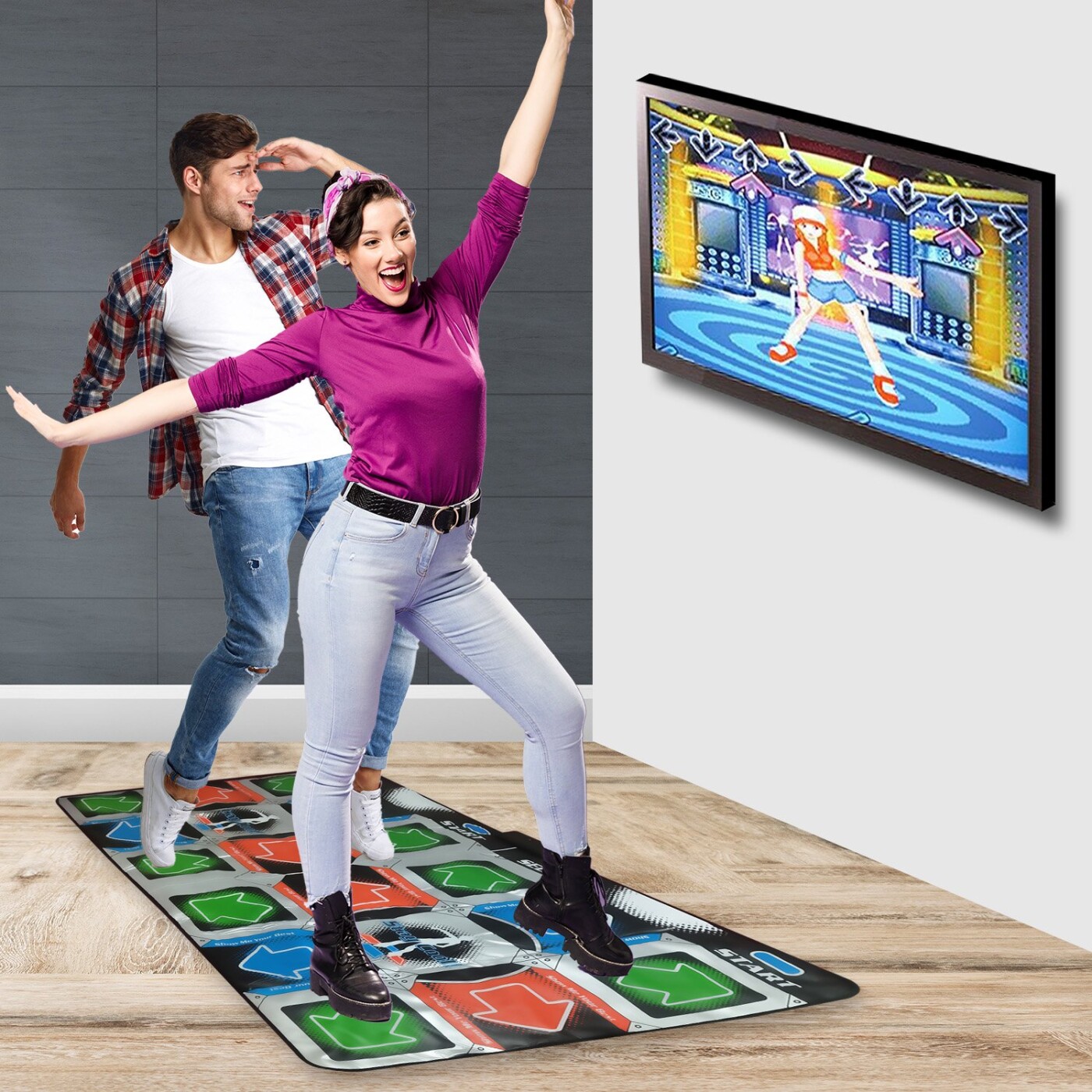 Mad Monkey - Retro Dance Mat For 2 Players (incl. 110 Songs And 9 Stages)