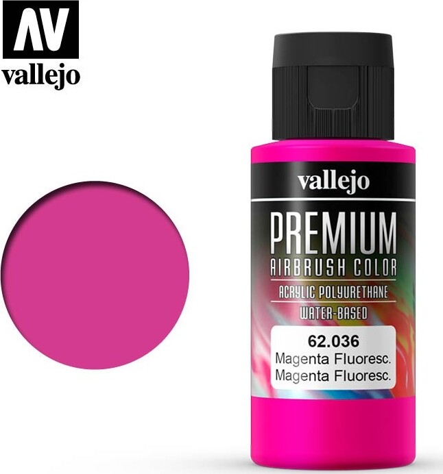 Vallejo - Premium Airbrush Maling - Magenta Fluorescent 60 Ml