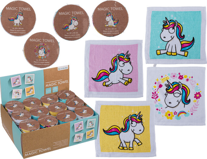 Magisk Håndklæde Unicorn 30 X 30 Cm - Assorterede - Out Of The Blue