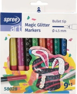 Magiske Tusser Med Glimmer - Sæt Med 9+1 Farver - Spree