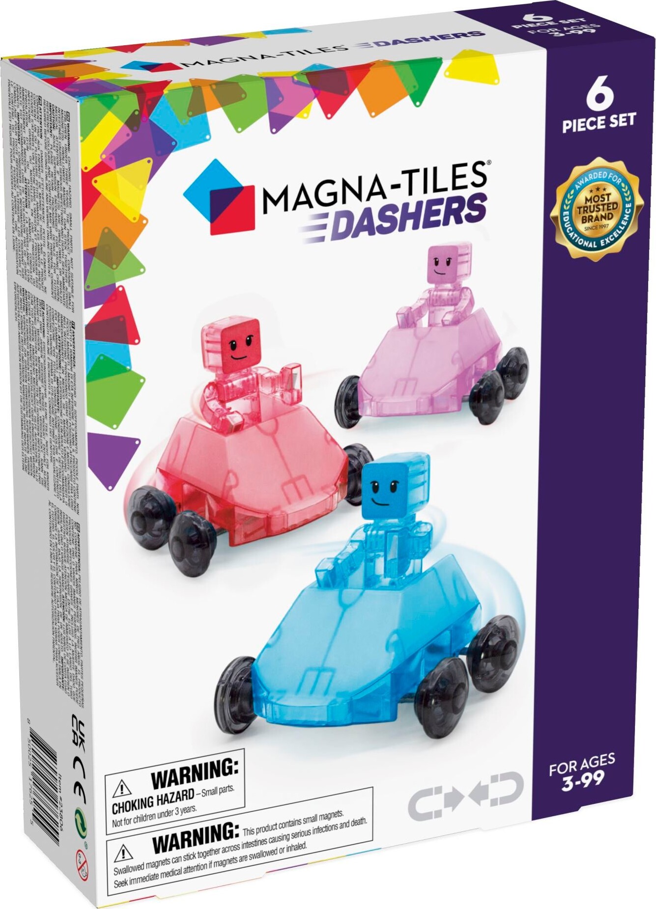 Magna-tiles - Dashers Biler Og Figurer Magnetsæt - 6 Dele