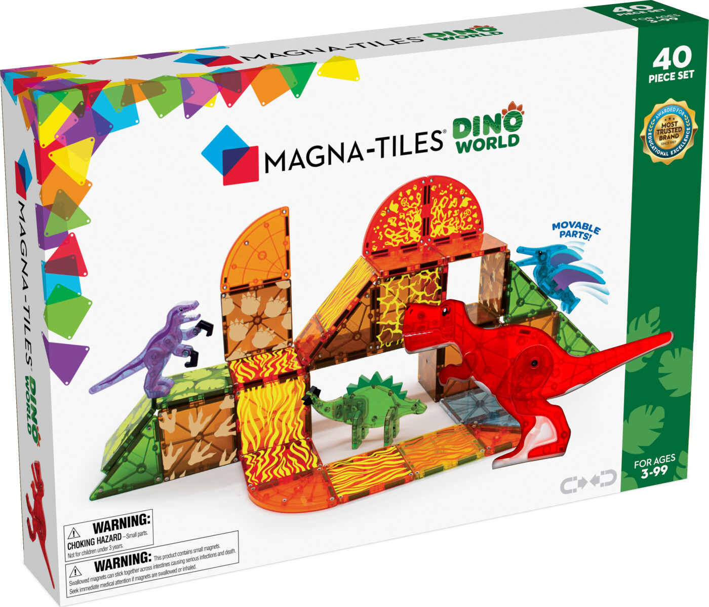 Magna-tiles – Dinosaur Magnetsæt – Dino World – 40 Dele