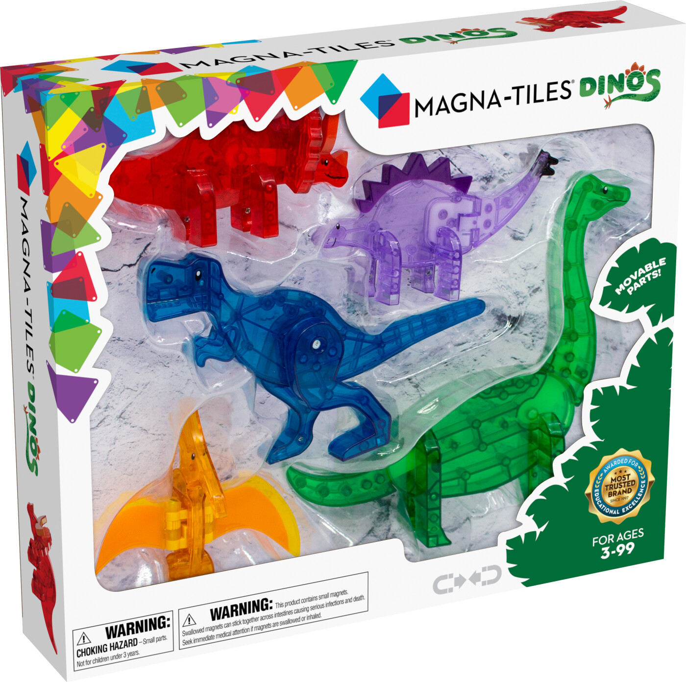 Magna-tiles – Dinosaur Magnetsæt – 5 Dele
