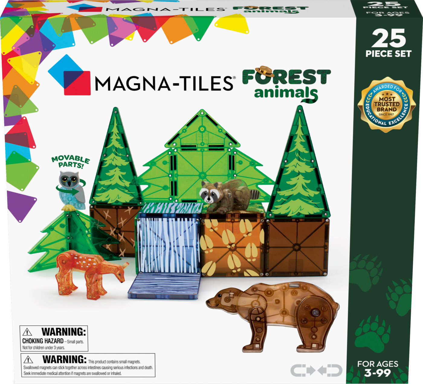 Magna-tiles - Skovens Dyr Magnetsæt - 25 Dele