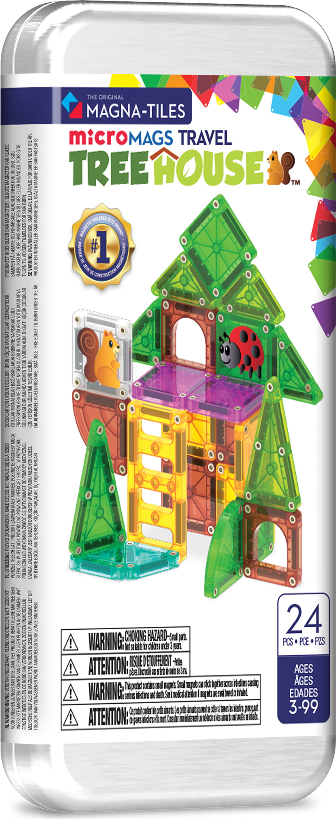 Magna Tiles - Micromags Treehouse Rejsesæt - 24 Dele
