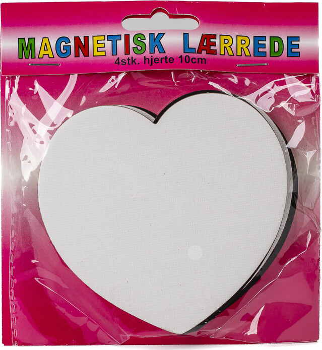 Magnetisk Lærrede 4stk. Hjerte 10cm - Artino