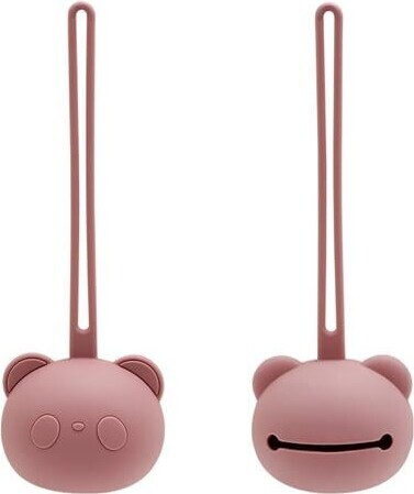 Magni Silikone Sutteholder med Bamsemotiv - Dusty Rose