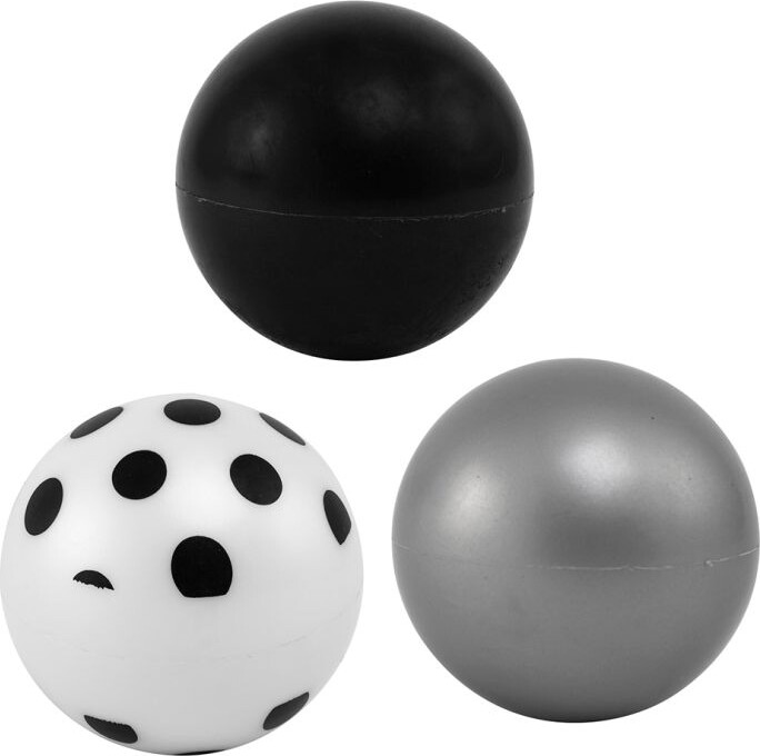 Magni - Bolde 3 Stk Med ø 9 Cm - Sort - Grå Og Prikket