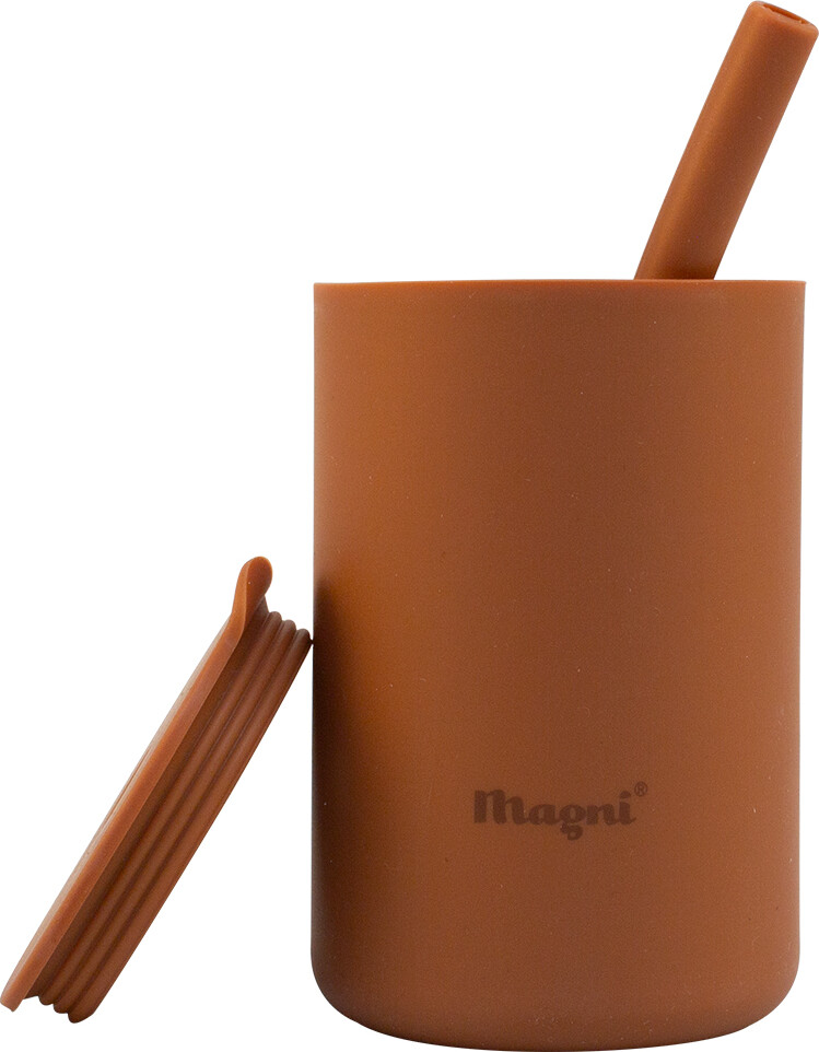 Magni - Silikone Kop Med Låg Og Sugerør