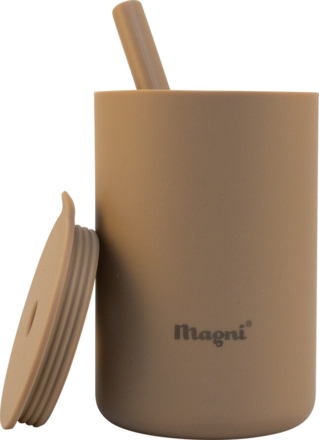Magni - Silikone Kop Med Låg Og Sugerør