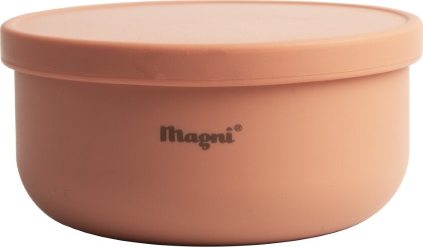 Magni - Silikone Skål Med Låg - Terra Cot