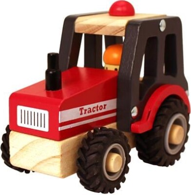 Magni - Traktor Legetøj I Træ - Rød
