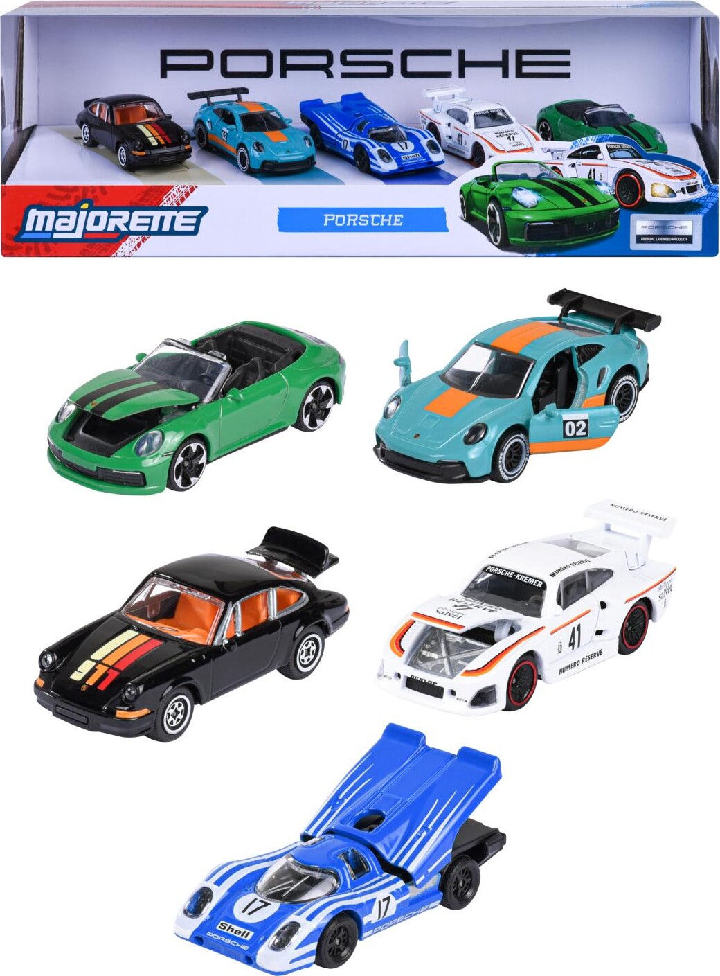 Majorette - Porsche 5 Stk Gaveæske