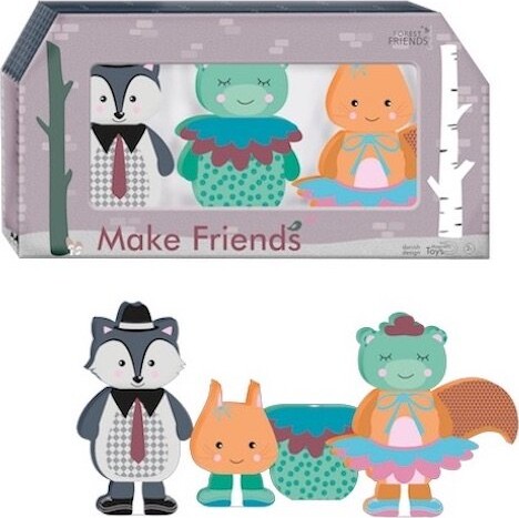 Make Cute Friends - Forest Friends - Træfigurer Med Magneter