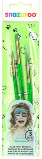 Makeup Pensler Til Ansigtsmaling - 3 Stk - Snazaroo billede