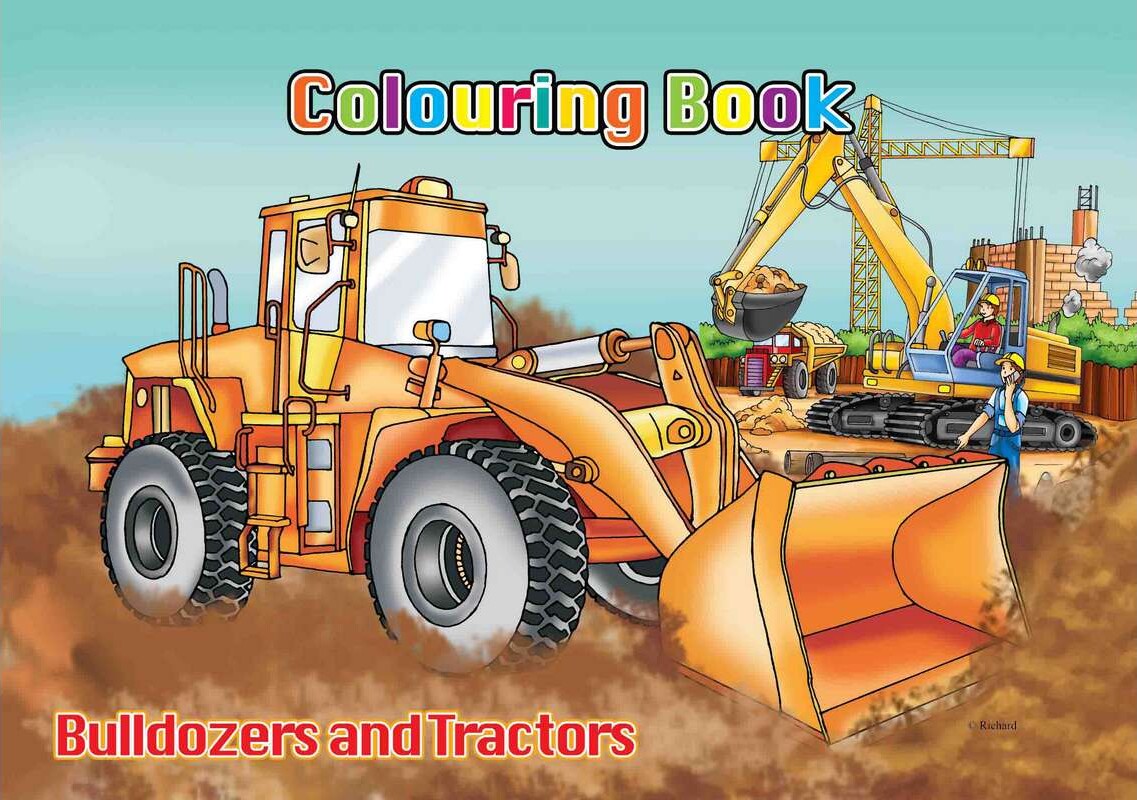 Malebog A4 Bulldozers & Tractors 16 Sider - Bog