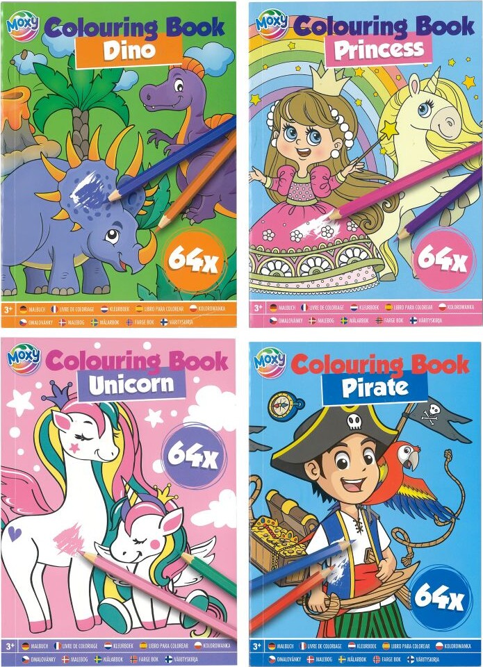 Malebog A5 - 64 Sider - Assorterede Design - Bog