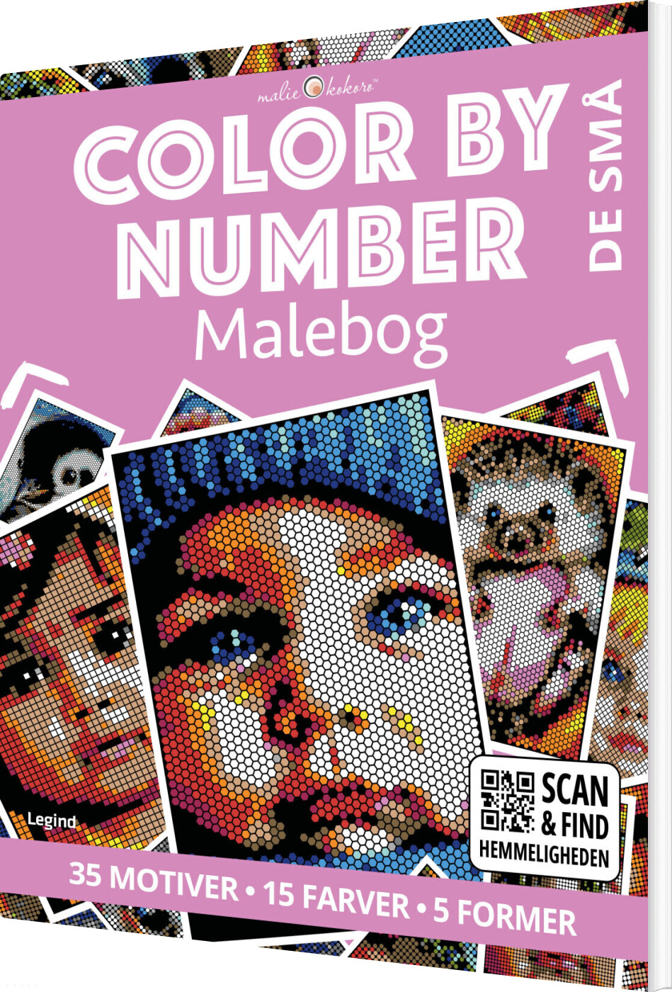 Malebog: Color By Number - De Små - Malie Kokoro - Bog