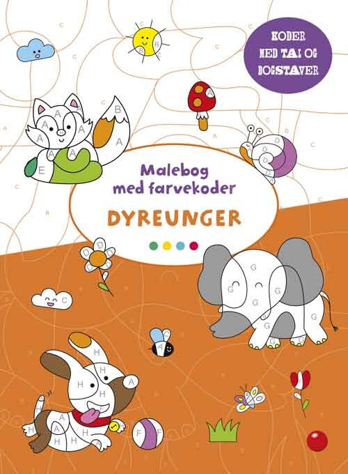 Billede af Malebog Med Farvekoder: Dyreunger - Diverse - Bog