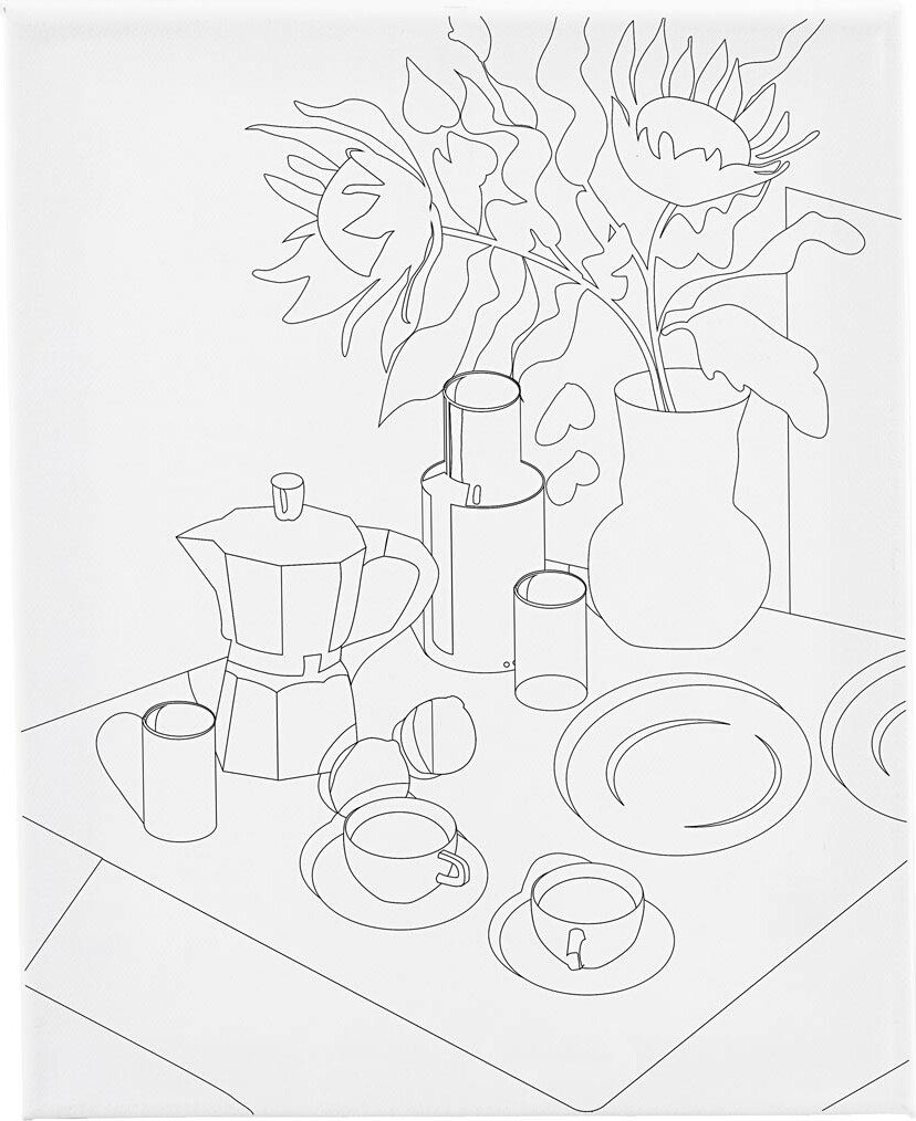 Malerlærred Med Print - Morgenbord - D 1,6 Cm - Str. 24x30 Cm - 360 G - 1 Stk.