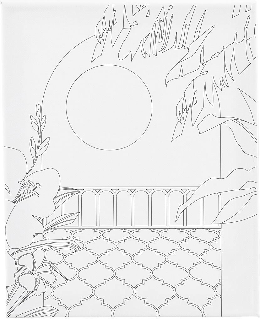 Malerlærred Med Print - Solrig Balkon - D 1,6 Cm - Str. 24x30 Cm - 360 G - 1 Stk. billede