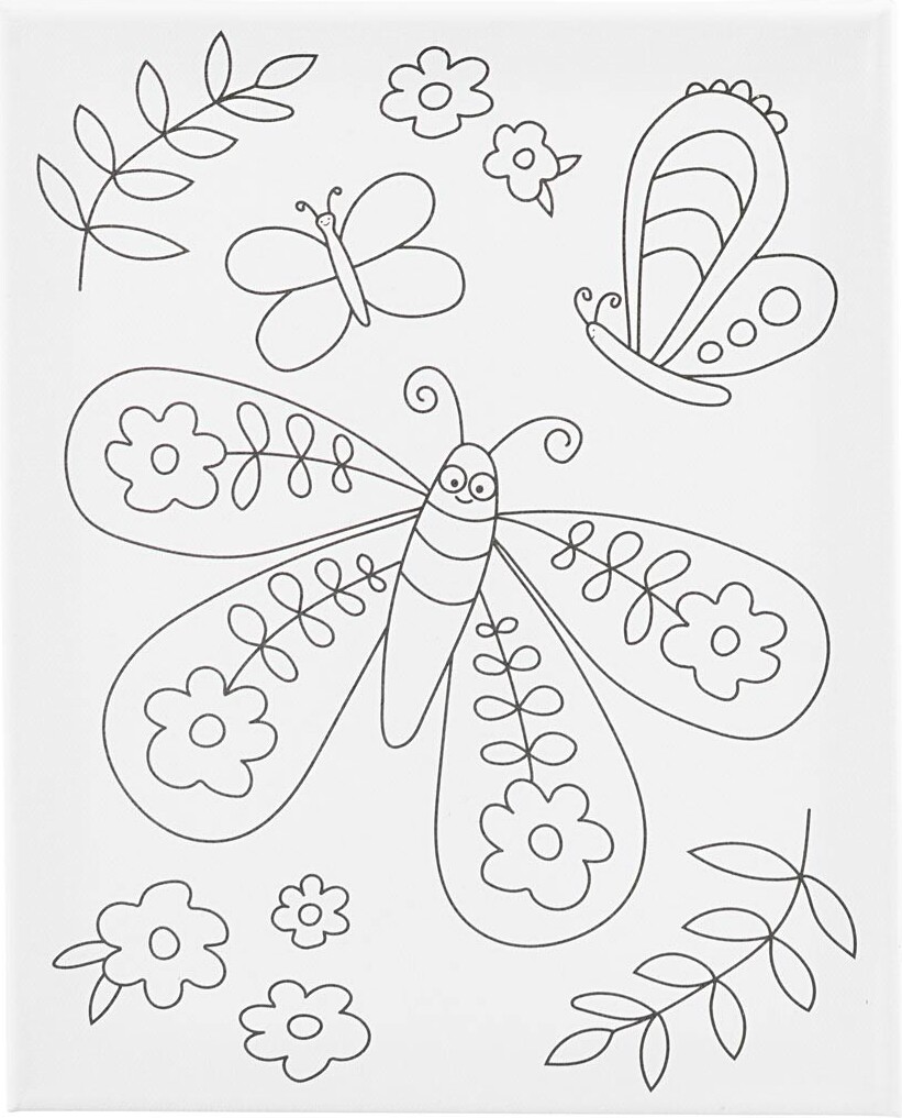 Malerlærred Med Print - Stor Sommerfugl - D 1,6 Cm - Str. 24x30 Cm - 360 G - 1 Stk. billede