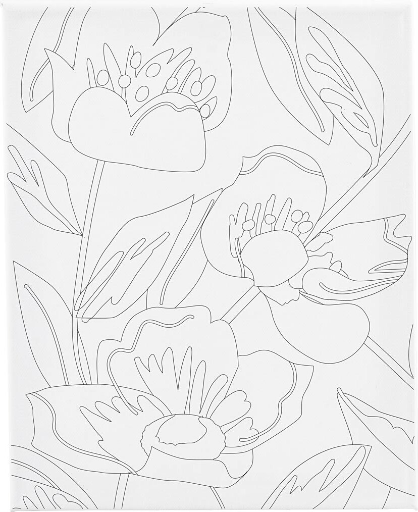 Malerlærred Med Print - Valmuer - D 1,6 Cm - Str. 24x30 Cm - 360 G - 1 Stk. billede